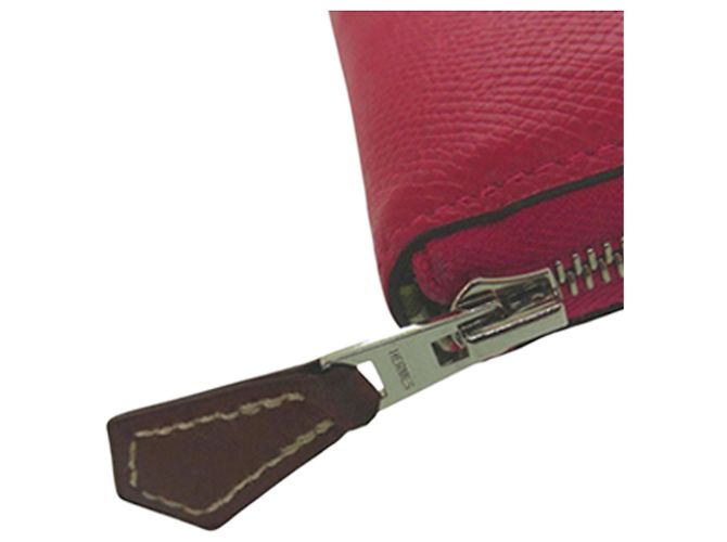 Silk In Cartera compacta de seda y Epsom rosa Hermès - vista 17