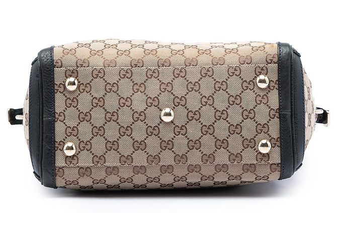 Borsa Satchel Gucci Beige Medium GG Canvas Charm - vista 3