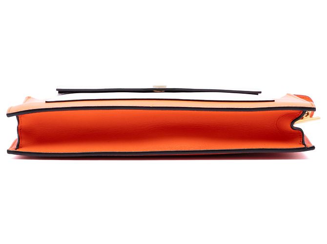 Céline Celine Orange Tricolor Leather Pocket Envelope Zip Crossbody Arancione - vista 3