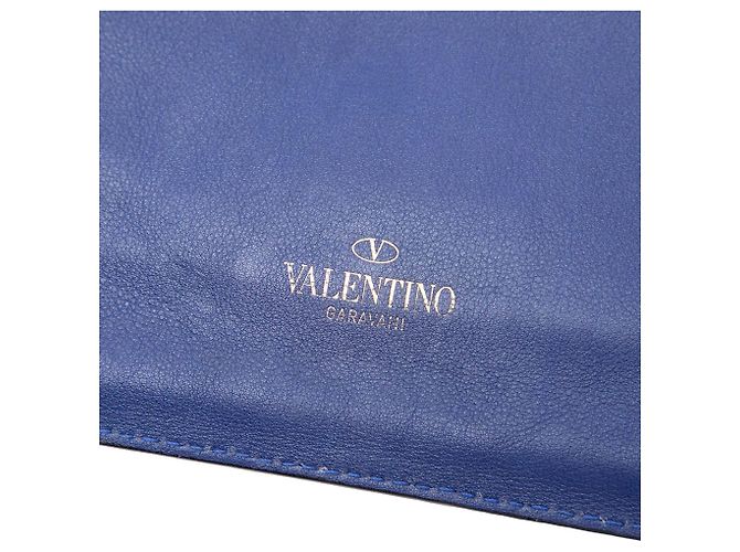 Borsa a tracolla Valentino in pelle blu Rockstud con tripla zip Blu navy - vista 5