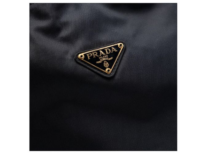 Prada Black Tessuto Tote mit Perlenhenkel Schwarz - Ansicht 5
