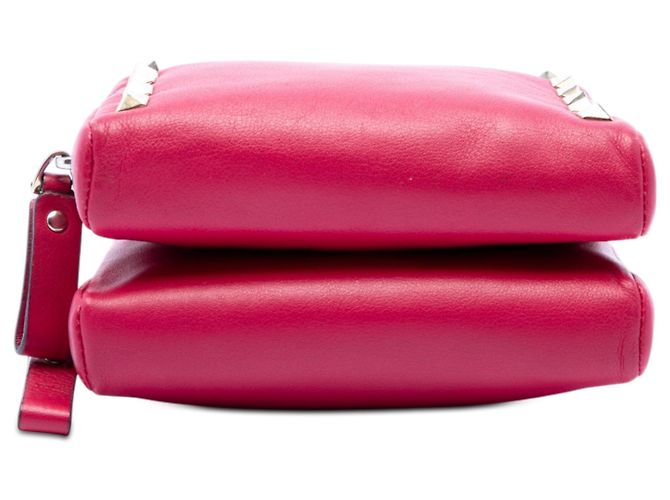 Bolso bandolera Valentino Pink Leather Rockstud Double Zip Chain Rosa - vista 3