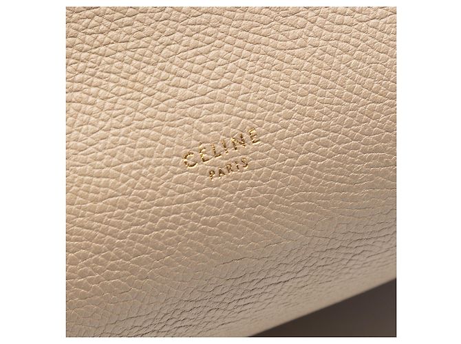Céline Celine Borsa Belt in pelle di vitello granulata mini beige - vista 5