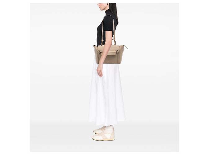 Céline Celine Borsa Belt in pelle di vitello granulata mini beige - vista 6