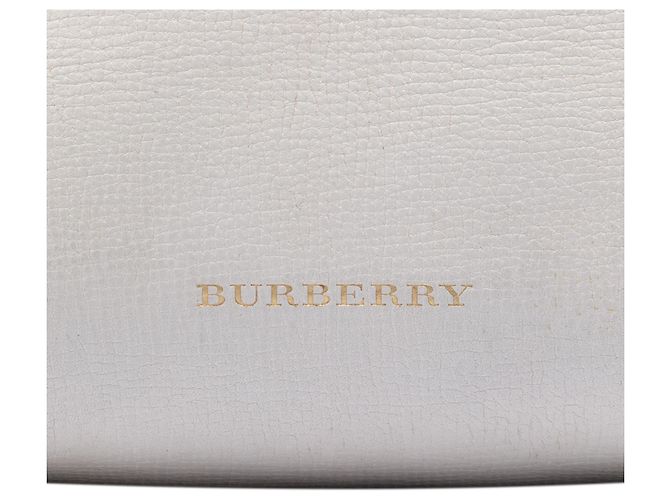 Borsa Satchel Burberry White Small in pelle e House Check - vista 5