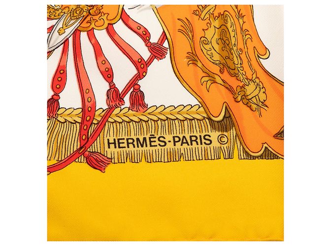 Sciarpa in seta Hermès Yellow Caparacons De La France Et De L Inde 90 Giallo - vista 3