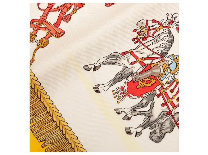 Sciarpa in seta Hermès Yellow Caparacons De La France Et De L Inde 90 Giallo - vista 5