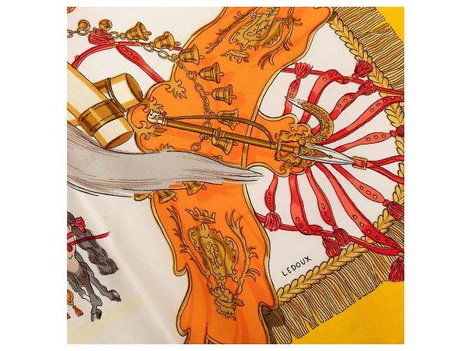 Sciarpa in seta Hermès Yellow Caparacons De La France Et De L Inde 90 Giallo - vista 7