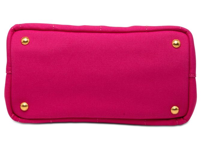 Borsa Prada Pink Small Canvas Canapa Logo Rosa - vista 3