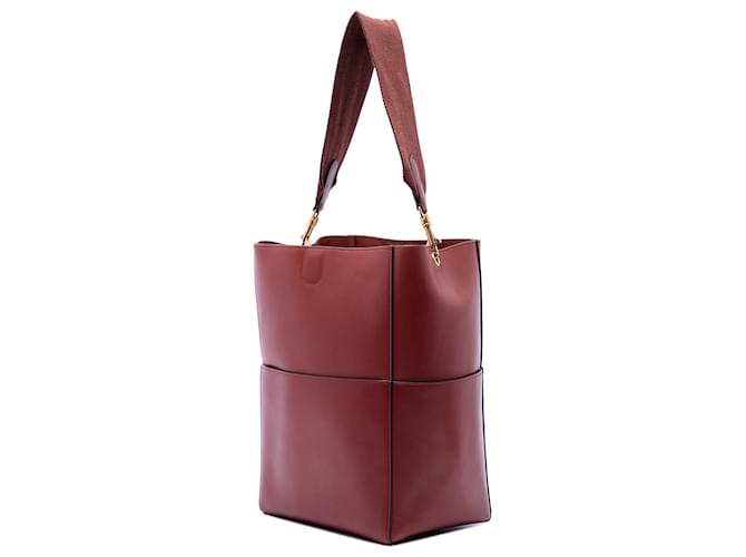 Céline Borsa a secchiello Celine Red Medium in pelle Sangle Rosso Bordò - vista 2