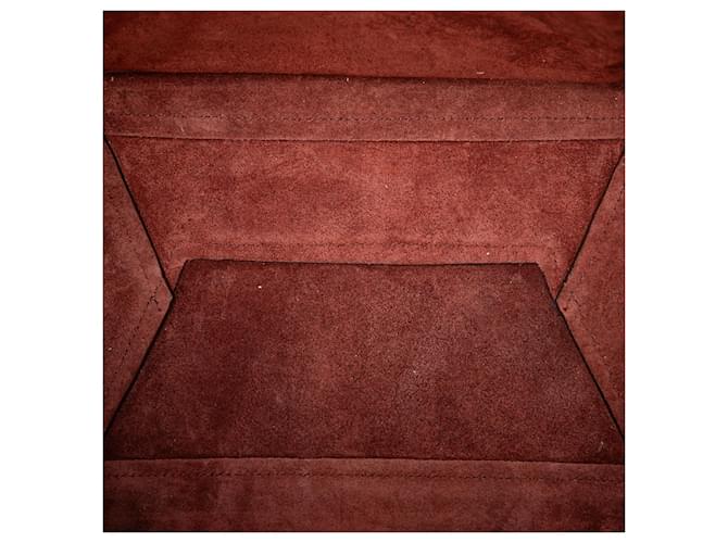 Céline Borsa a secchiello Celine Red Medium in pelle Sangle Rosso Bordò - vista 4