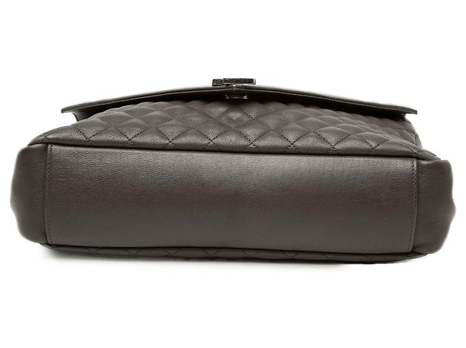 Saint Laurent College Tasche aus grauem Triquilt-Schafsleder mit Monogramm, Größe Large - Ansicht 3