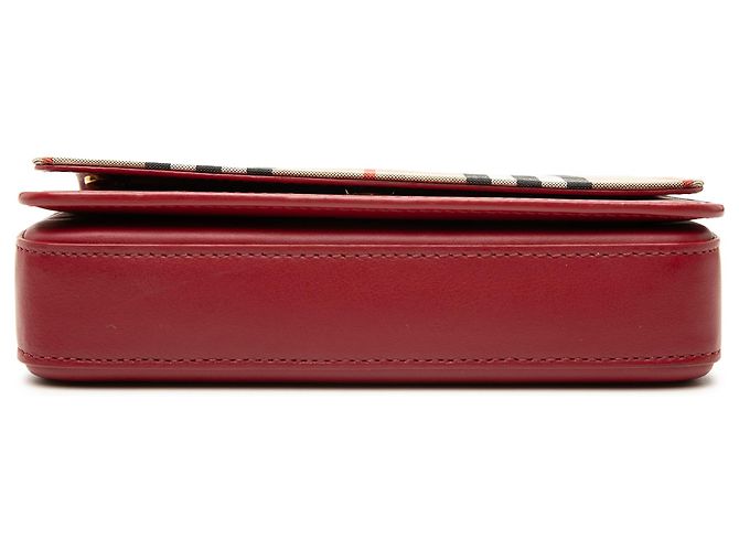 Bolsa transversal Burberry Red House Check em couro com acabamento Vermelho - vista 3