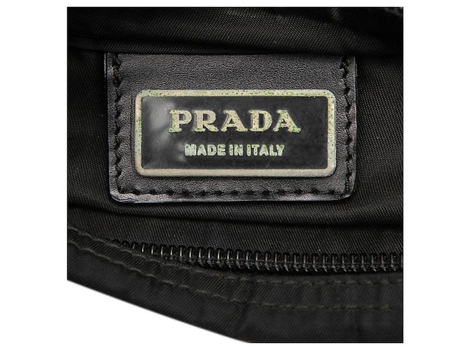 Borsa a tracolla Prada Black Tessuto Zip Top Nero - vista 5