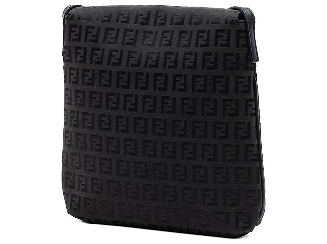 Fendi Borsa a tracolla in tela Zucchino nera Nero - vista 2