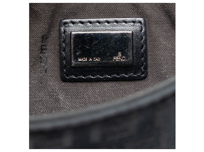 Fendi Borsa a tracolla in tela Zucchino nera Nero - vista 5