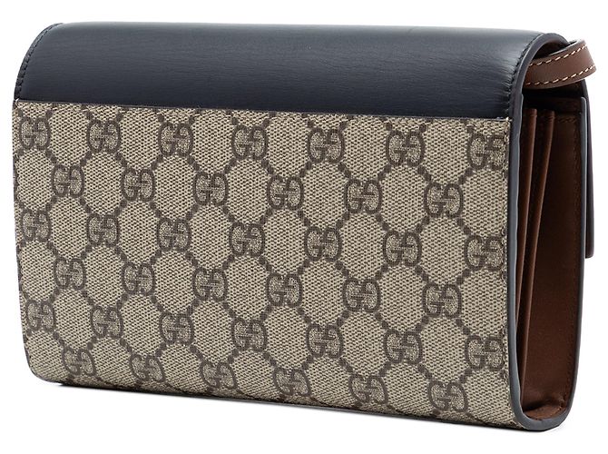 Portafoglio Gucci Beige Small GG Supreme Padlock Wallet con tracolla - vista 2