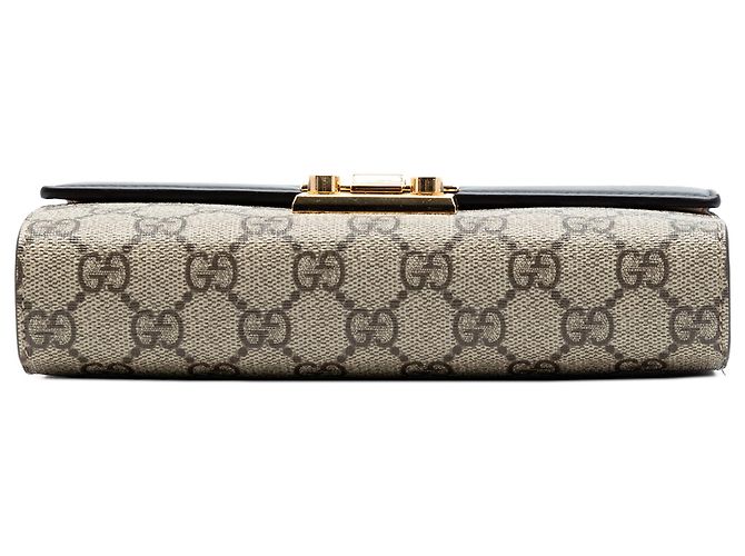 Portafoglio Gucci Beige Small GG Supreme Padlock Wallet con tracolla - vista 3