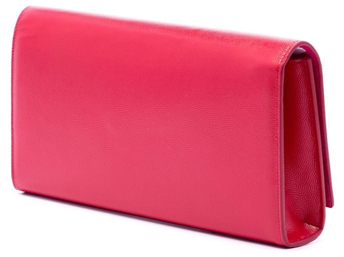 Clutch Monogram Cassandre in grain de poudre rosa Saint Laurent - vista 2