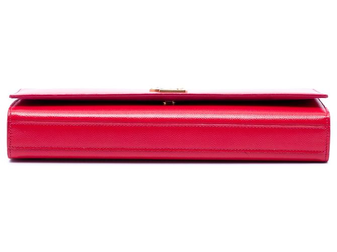 Clutch Monogram Cassandre in grain de poudre rosa Saint Laurent - vista 3