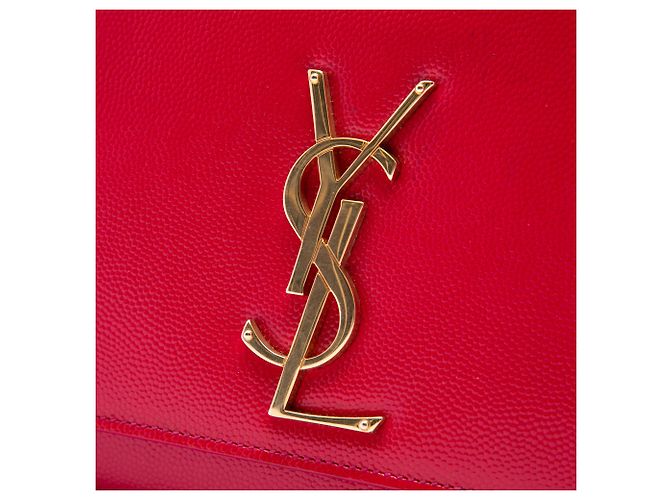 Clutch Monogram Cassandre in grain de poudre rosa Saint Laurent - vista 5