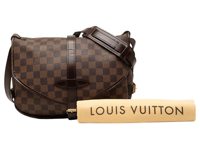 Louis Vuitton Marrone Damier Ebene Saumur 30 - vista 10