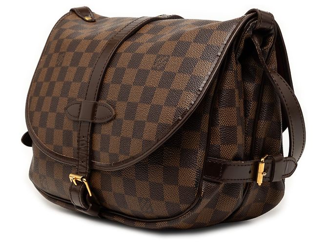 Louis Vuitton Marrone Damier Ebene Saumur 30 - vista 2