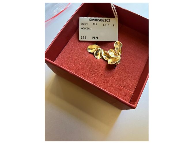 Autre Marque Orecchini a lobo in argento placcato oro motivo petalo D'oro - vista 2