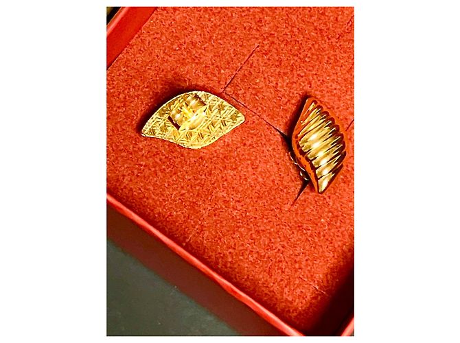 Autre Marque Orecchini a lobo in argento 925 placcato oro a forma di foglia D'oro - vista 11