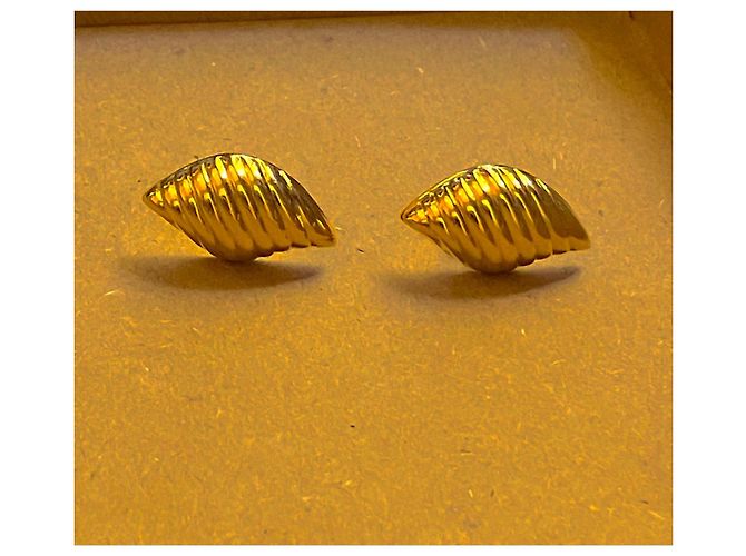 Autre Marque Orecchini a lobo in argento 925 placcato oro a forma di foglia D'oro - vista 12