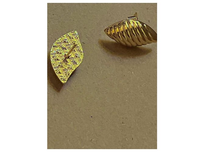 Autre Marque Orecchini a lobo in argento 925 placcato oro a forma di foglia D'oro - vista 14