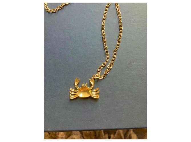 Autre Marque Collana in Acciaio Inossidabile Color Oro con Pendente Granchio D'oro - vista 3