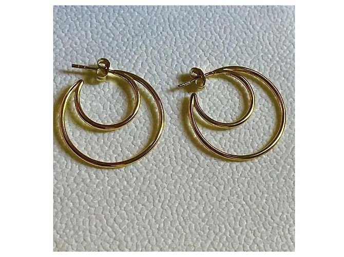 Autre Marque Orecchini a doppio cerchio placcati oro 22k D'oro - vista 9