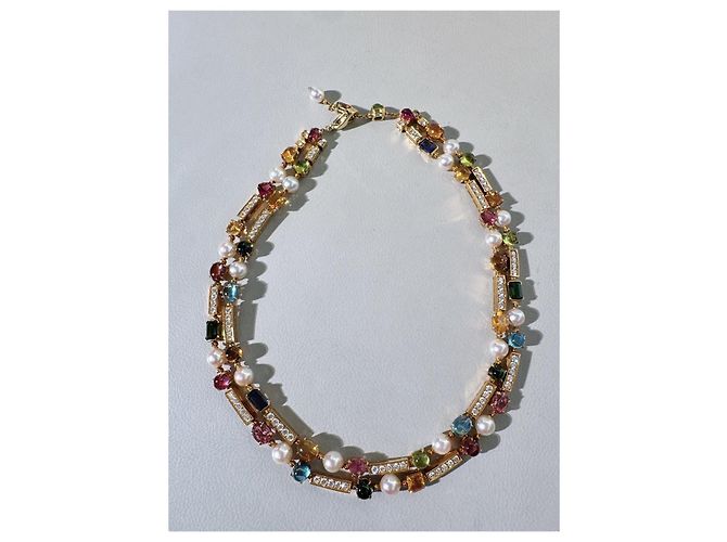 Bulgari Collana Bvlgari Allegra con Pietre Preziose e Perle D'oro - vista 3