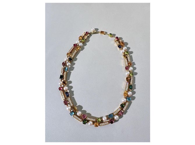 Bulgari Collana Bvlgari Allegra con Pietre Preziose e Perle D'oro - vista 4