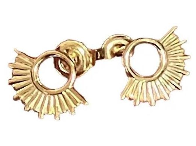 Autre Marque Orecchini a lobo Sunburst in argento placcato oro D'oro - vista 2