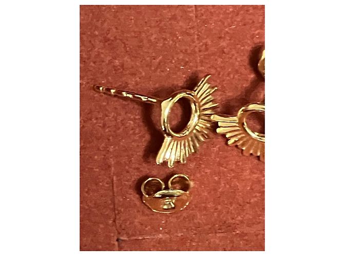 Autre Marque Orecchini a lobo Sunburst in argento placcato oro D'oro - vista 7