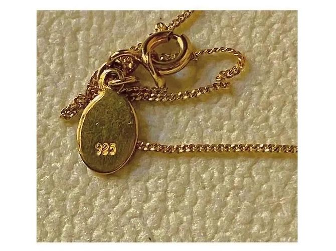 Autre Marque Collana in argento sterling placcato oro con pendente a nappa D'oro - vista 3