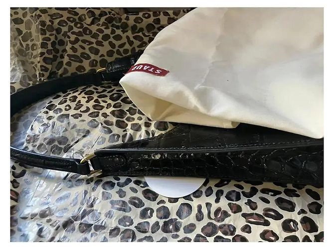 Staud Rey Borsa a tracolla in pelle stampa coccodrillo - Nero - vista 10