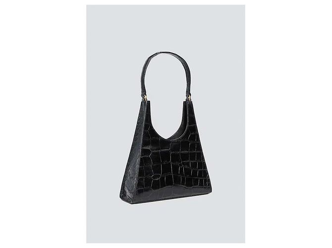 Staud Rey Borsa a tracolla in pelle stampa coccodrillo - Nero - vista 2