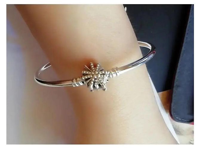 Pandora Bracciale Rigido in Argento Sterling Fiocco di Neve - vista 4
