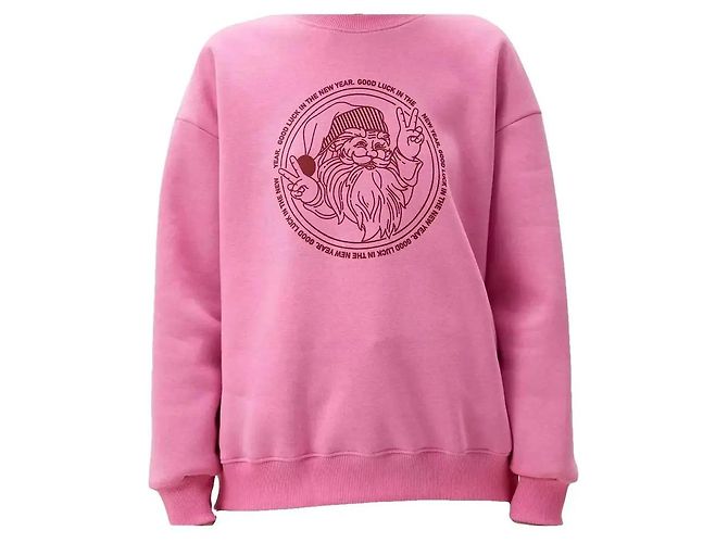 Balzac Paris Sweatshirt Rosa mit Santa-Grafik Pink - Ansicht 2
