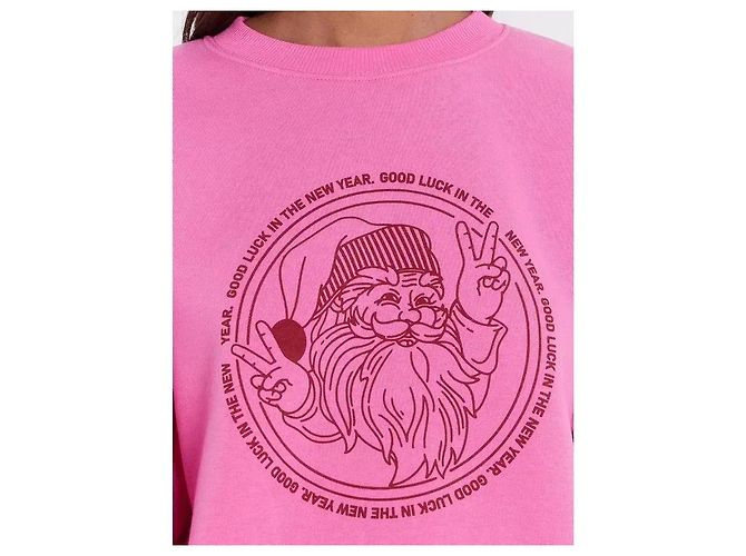 Balzac Paris Sweatshirt Rosa mit Santa-Grafik Pink - Ansicht 5