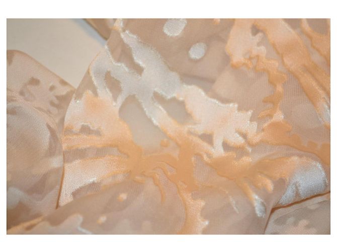 Cachecol Salvatore Ferragamo Seda e Viscose Padrão Floral Creme - vista 5