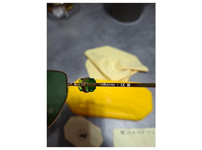 Occhiali da sole Swarovski con cristalli - Oro e Verde D'oro - vista 2