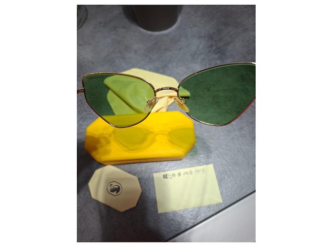 Occhiali da sole Swarovski con cristalli - Oro e Verde D'oro - vista 3