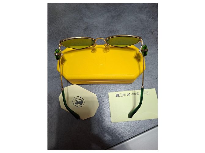 Occhiali da sole Swarovski con cristalli - Oro e Verde D'oro - vista 4