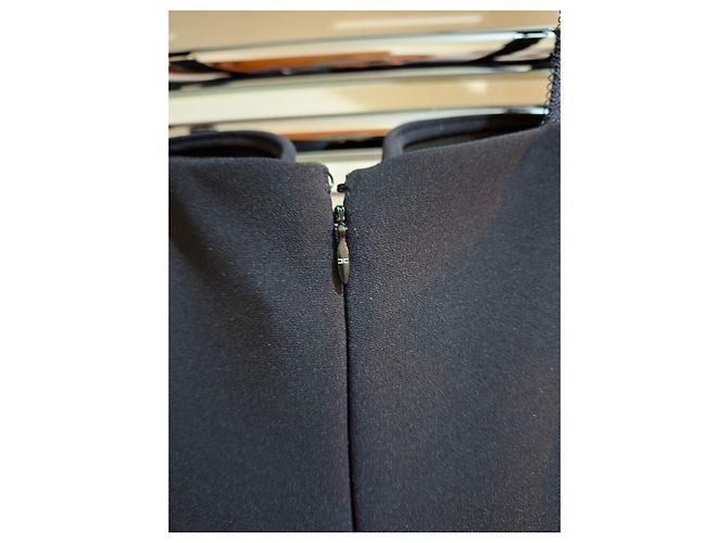Elisabetta Franchi schwarzes Midikleid mit Schleife - Ansicht 3