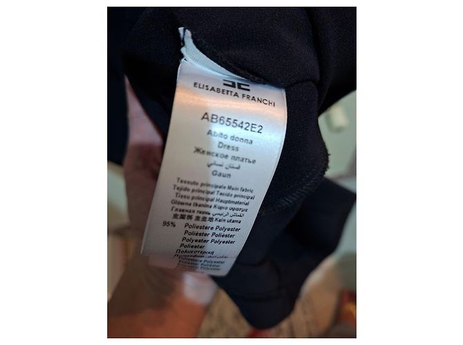 Elisabetta Franchi schwarzes Midikleid mit Schleife - Ansicht 9