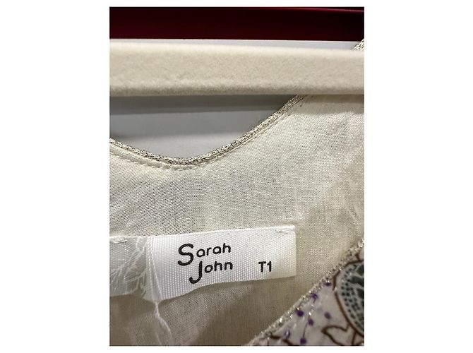 Autre Marque Vestido de verano estampado Sarah John Castaño Blanco Púrpura - vista 2